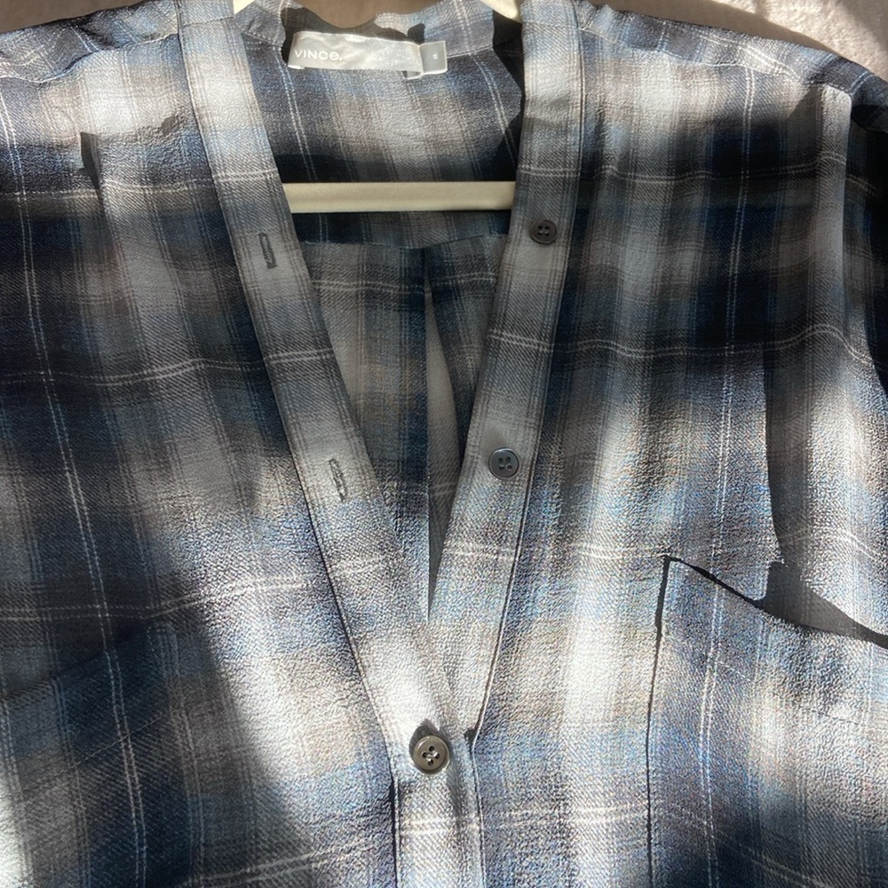 Sheer silk button down